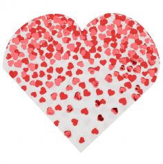 Sachet de 10 serviettes en forme de cœur pour la Saint-Valentin