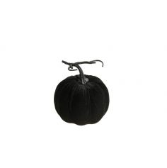 Avec cette citrouille noire en velours de 17 cm de diamètre, vous posséderez une décoration d'Halloween très réaliste | jourdefete.com
