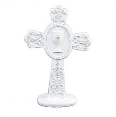 Croix communion résine blanche | jourdefete.com