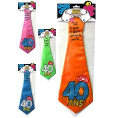 Cravate géante à embrasser "40 ans" - Différents coloris