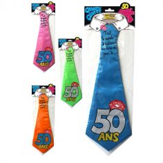 Cravate géante à embrasser "50 ans" - Différents coloris