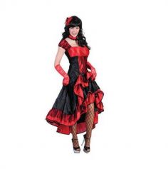 Déguisement Femme - Robe de Saloon - Rouge - Taille au Choix
