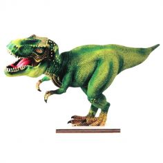 Décoration sur socle en bois dinosaure t-rex de 24 cm