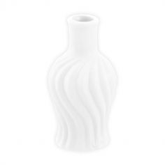 Vase en céramique torsadé blanc - 4,5 x 8,5 cm - Collection Voile de Douceur