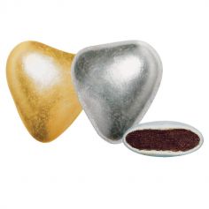 dragées mini coeur chocolat dorés | jourdefete.com