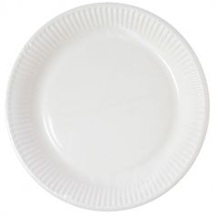 10 Assiettes plates en carton - Compost - Blanc - (FSC®) - 23 cm