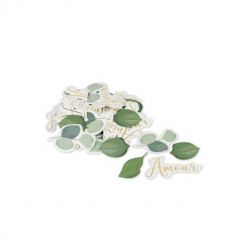 100 Confettis en Carton - Amour - Collection Eucalyptus | jourdefete.com