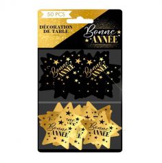 50 confettis de table bonne année en forme d'étoile | jourdefete.com