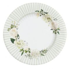 8 assiettes en carton collection Floral White de 27 cm