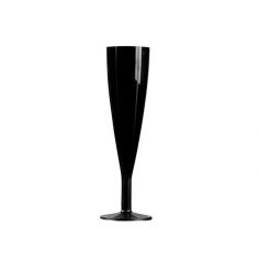 6 flûtes à champagne incassables - Polypropylène Noire - 13 cl