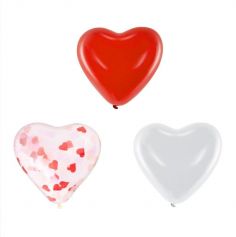 Sachet de 6 ballons en forme de cœur pour la Saint-Valentin