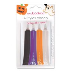 Des tubes de chocolat coloré pour décorer joliement vos biscuits d'halloween | jourdefete.com