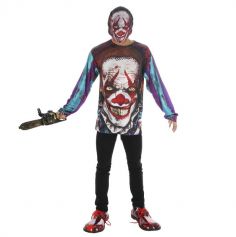 T-shirt de Clown avec Masque pour adulte - Taille Unique