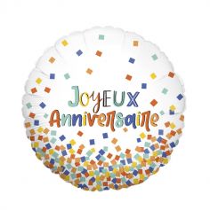 Ballon Aluminium Joyeux Anniversaire - Confettis