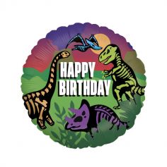 Ballon hélium Dinosaures Happy Birthday