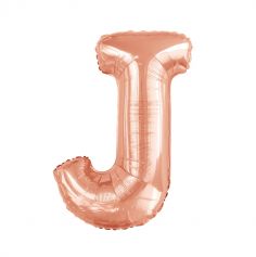 ballon aluminium helium lettre j 103 cm rose gold | jourdefete.com