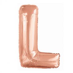 ballon aluminium helium lettre l 108 cm rose gold | jourdefete.com