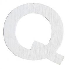 Lettre Q en Bois Blanc - 5 cm 