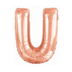 ballon aluminium helium lettre u 114 cm rose gold | jourdefete.com