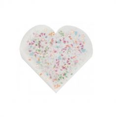 20 serviettes en forme de cœur collection mariage fleuri | jourdefete.com