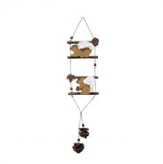 suspension en bois écureuils de Noël de 55 cm | jourdefete.com