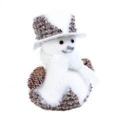 Bonhomme de Neige avec Chapeau à poser - Polaire - 18 cm