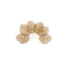 6 branches de sapin féerique à paillettes dorées de 22 cm | jourdefete.com
