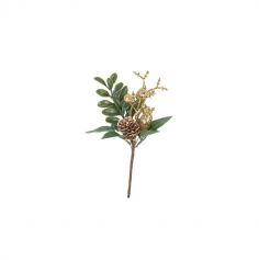 Branche de Baies étincelantes à paillettes dorées - 15 cm