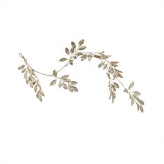 guirlande de feuilles givrees avec paillettes or 1,5 M | jourdefete.com