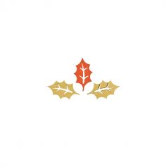 12 confettis de table feuilles de houx rouges et dorés | jourdefete.com
