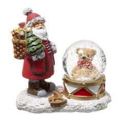 Boule à Neige Père Noël & Ourson - 9 cm