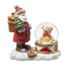 Boule à Neige Père Noël & Ourson - 9 cm