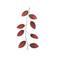 feuilles rouges en velours noel | jourdefete.com 