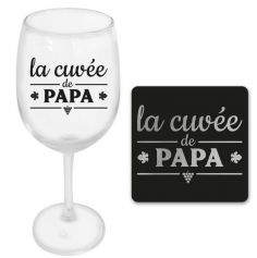 Coffret cadeau verre à vin la cuvée de papa