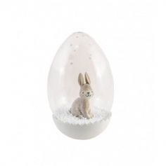 boule en verre de lapin à poser de 12 cm | jourdefete.com