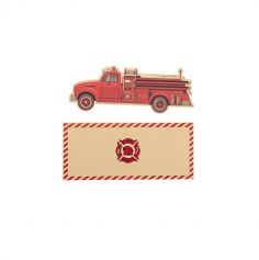 8 invitations et enveloppes anniversaire pompier | jourdefete.com