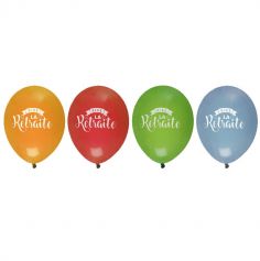 8 Ballons en latex - Retraite Tropicale - 23 cm
