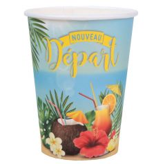10 gobelets en carton de la collection retraite tropicale