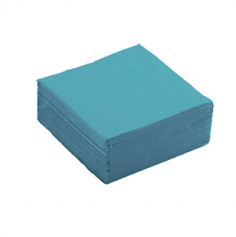 50 petites serviettes microgaufrées couleur bleu canard de 25 cm | jourdefete.com