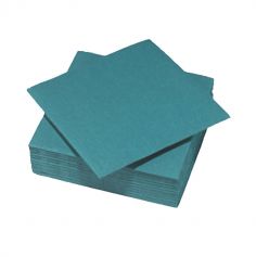 50 serviettes microgaufrées bleu canard de 38 cm | jourdefete.com