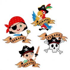 Lot de 16 stickers - Pirate