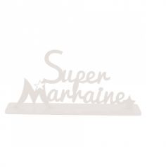 Décoration "Super Marraine" - Blanc