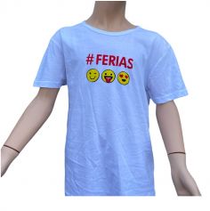 T-shirt blanc et rouge Smiley Feria pour Enfant - Taille au Choix
