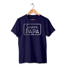 tee shirt super papa bleu marine | jourdefete.com