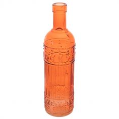 Vase bouteille en verre - Mambo - 6,5 x 25 cm - Collection Goûter Vitaminé - Couleur au choix