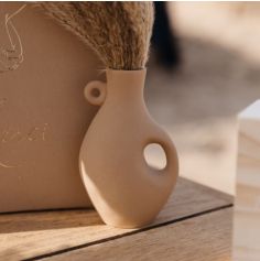 Vase en grès - Atacama - 13 x 8 cm - Couleur Camel