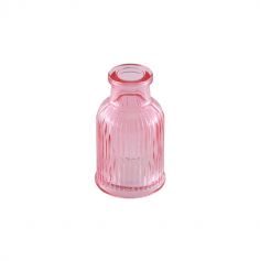 Craquez pour ce joli vase en verre strié de couleur rose | jourdefete.com