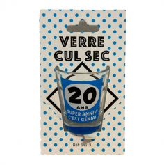 Verre shooter Cul Sec - Anniversaire Bleu - Age au Choix
