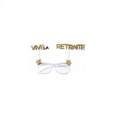 lunettes vive la retraite paillettes or | jourdefete.com
