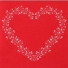 12 serviettes en papier cœur rouge | jourdefete.com